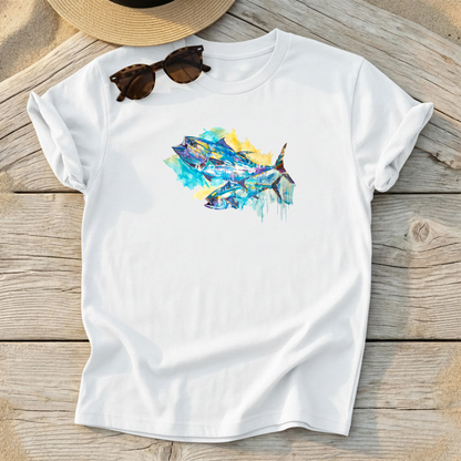 Bluefin Tuna Art Tee — bluefin tuna offshore fishing shirt, pelagic apparel, Love My Oceans