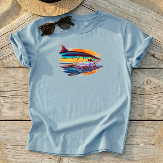 Fast Tuna Art Tee — tuna fishing shirt, offshore apparel, Love My Oceans