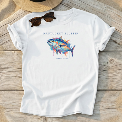 Nantucket Bluefin Tee — bluefin tuna fishing shirt, northeast offshore apparel, Love My Oceans