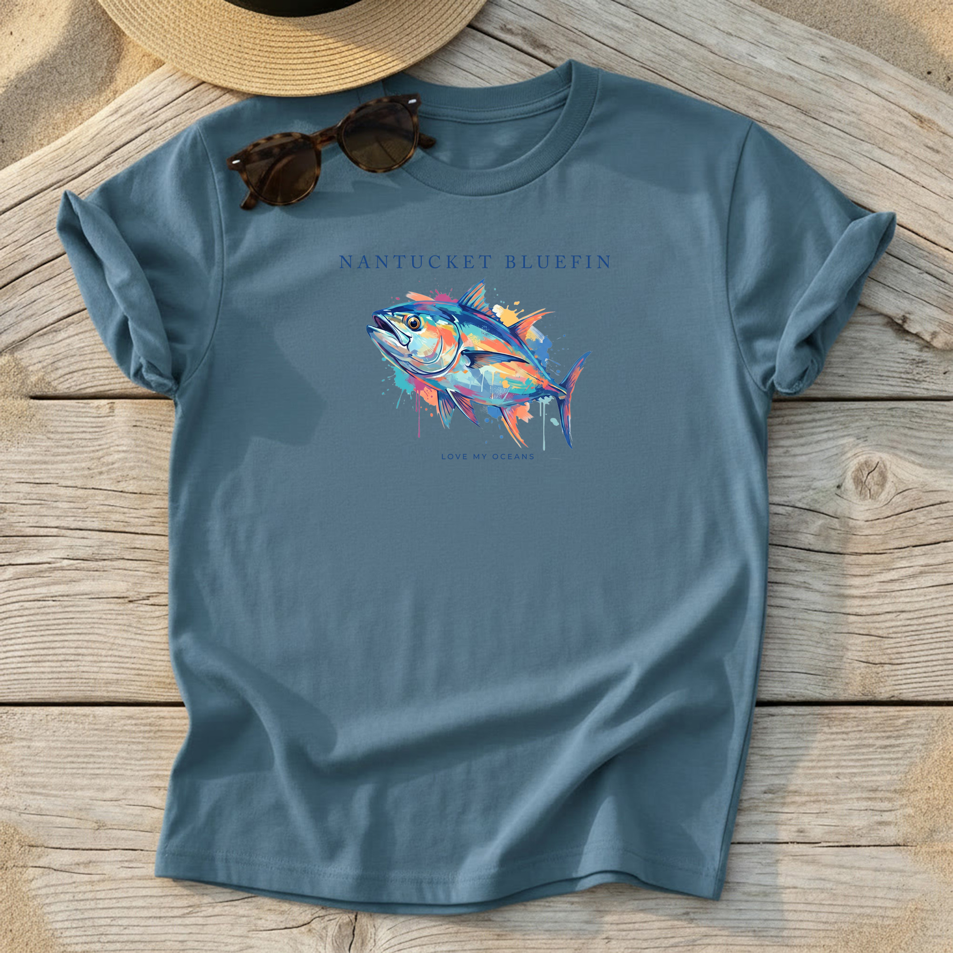 Nantucket Bluefin Tee — bluefin tuna fishing shirt, northeast offshore apparel, Love My Oceans
