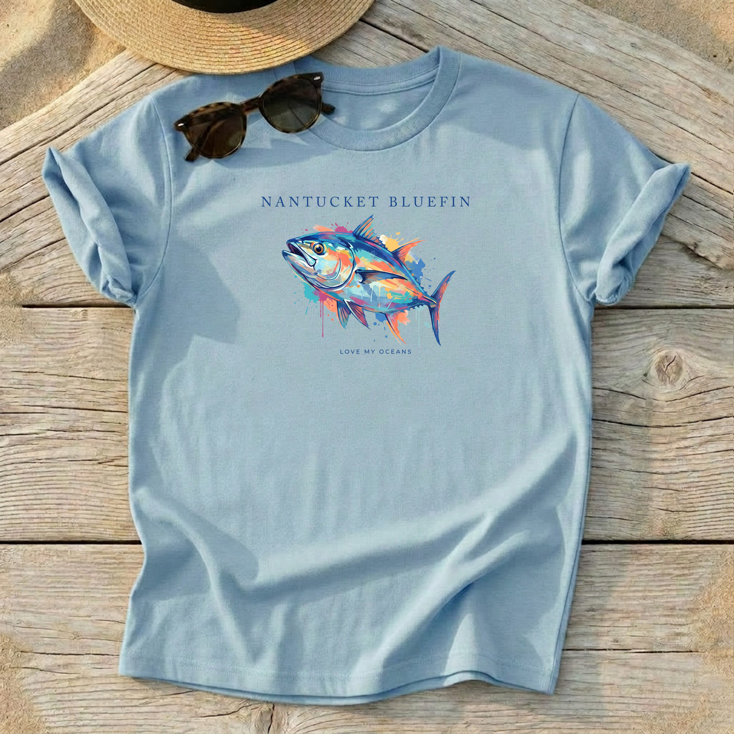 Nantucket Bluefin Tee — bluefin tuna fishing shirt, northeast offshore apparel, Love My Oceans