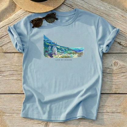 Permit on the Flats Tee — permit fishing shirt, coastal conservation apparel, Love My Oceans