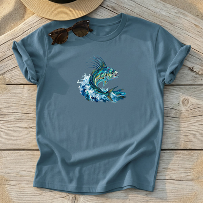 Roosterfish Tee — sport fishing shirt, coastal roosterfish apparel, Love My Oceans