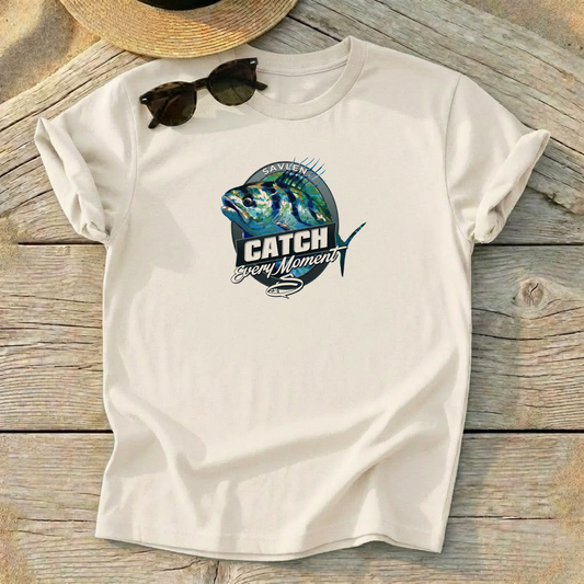 Savlen Roosterfish Tee by Mike Savlen — Catch Every Moment fishing shirt, coastal apparel, Love My Oceans