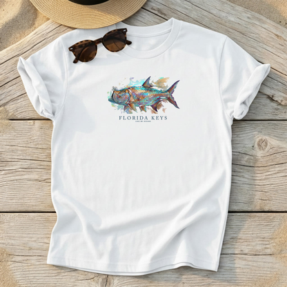 Florida Keys Tarpon Tee — Florida Keys tarpon fishing shirt, coastal apparel, Love My Oceans