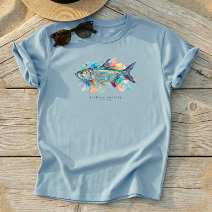 Inshore Society Tarpon Tee — tarpon fly fishing shirt, saltwater flats apparel, Love My Oceans