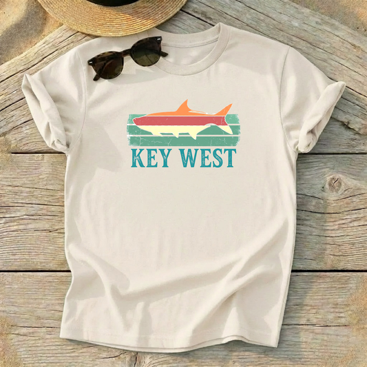 Key West Tarpon Tee — Key West Florida Keys tarpon fishing shirt, coastal apparel, Love My Oceans