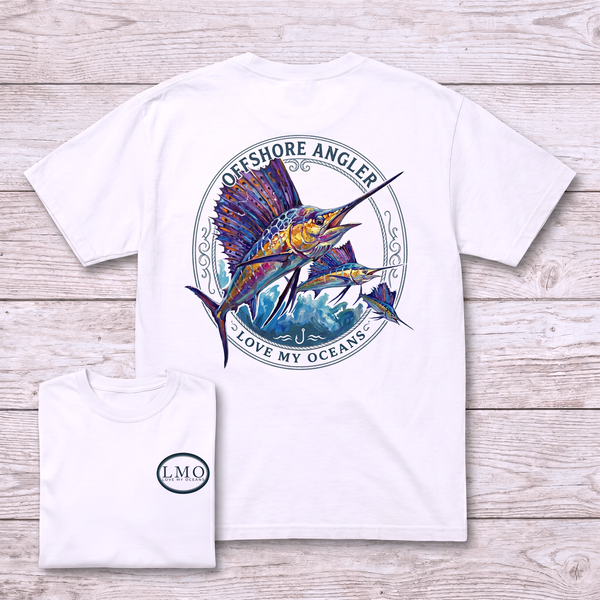Offshore Angler Sailfish Tee | Back Print Fishing Shirt