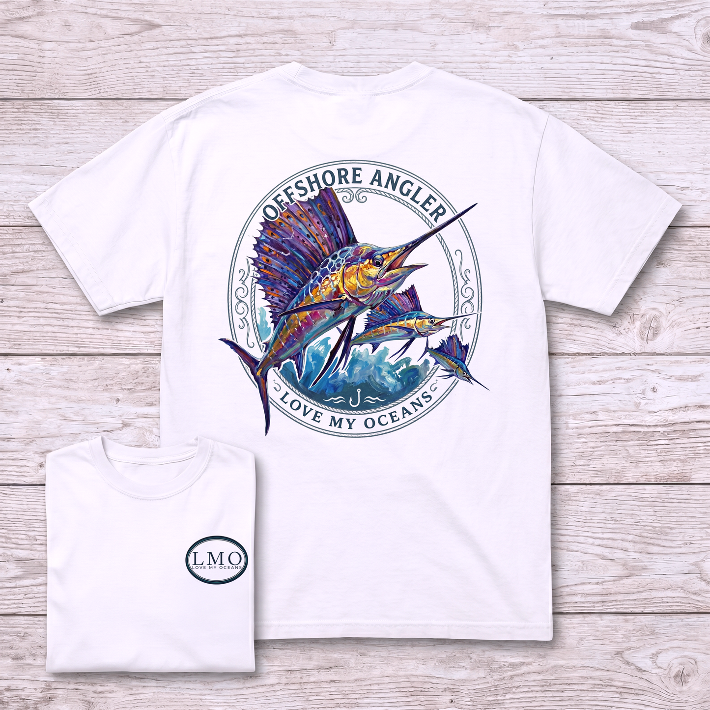 Offshore Angler Sailfish Tee | Back Print Fishing Shirt