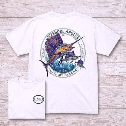 Offshore Angler Sailfish Tee | Back Print Fishing Shirt