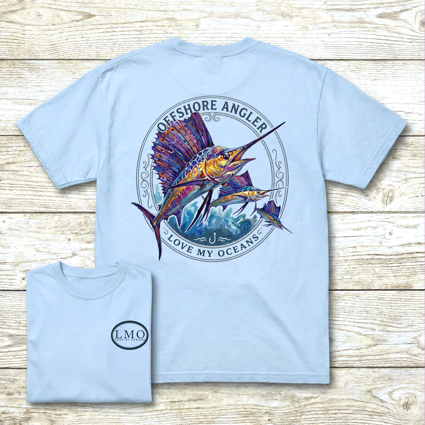Offshore Angler Sailfish Tee | Back Print Fishing Shirt