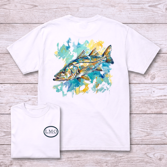 Snook Watercolor Tee | Back Print Inshore Fishing Shirt