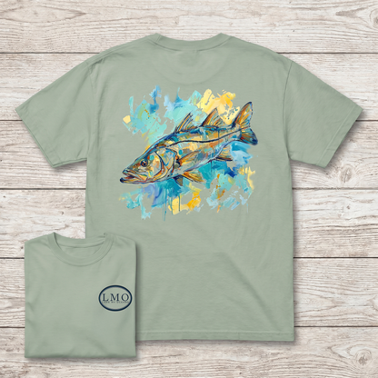 Snook Watercolor Tee | Back Print Inshore Fishing Shirt