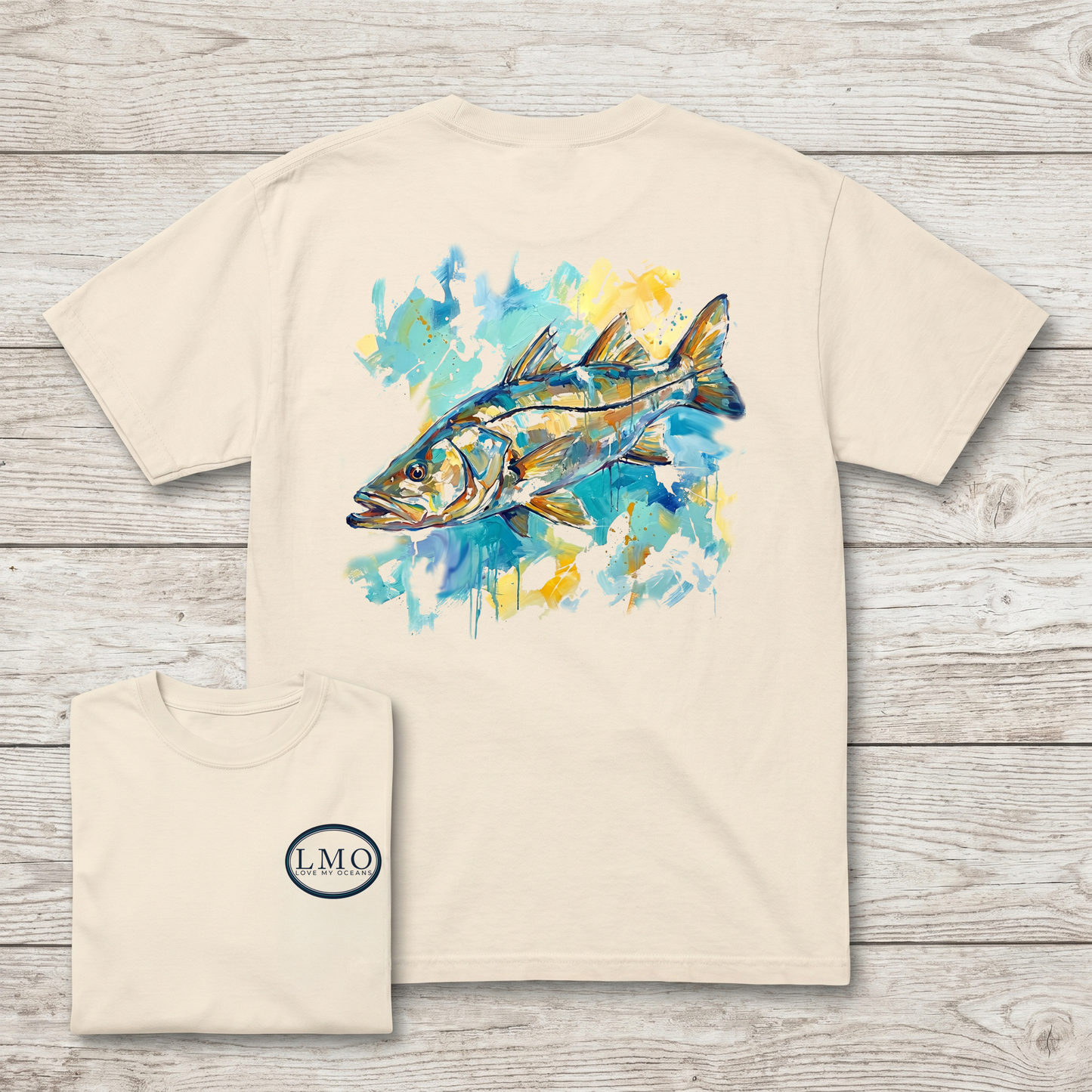 Snook Watercolor Tee | Back Print Inshore Fishing Shirt