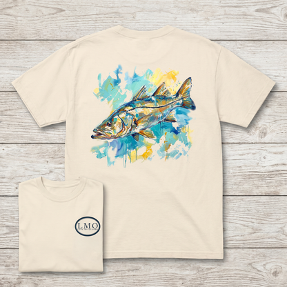 Snook Watercolor Tee | Back Print Inshore Fishing Shirt