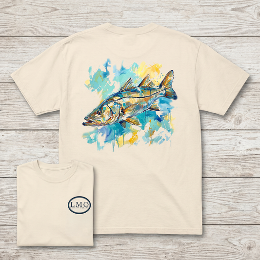 Snook Watercolor Tee | Back Print Inshore Fishing Shirt