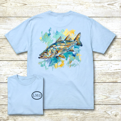 Snook Watercolor Tee | Back Print Inshore Fishing Shirt