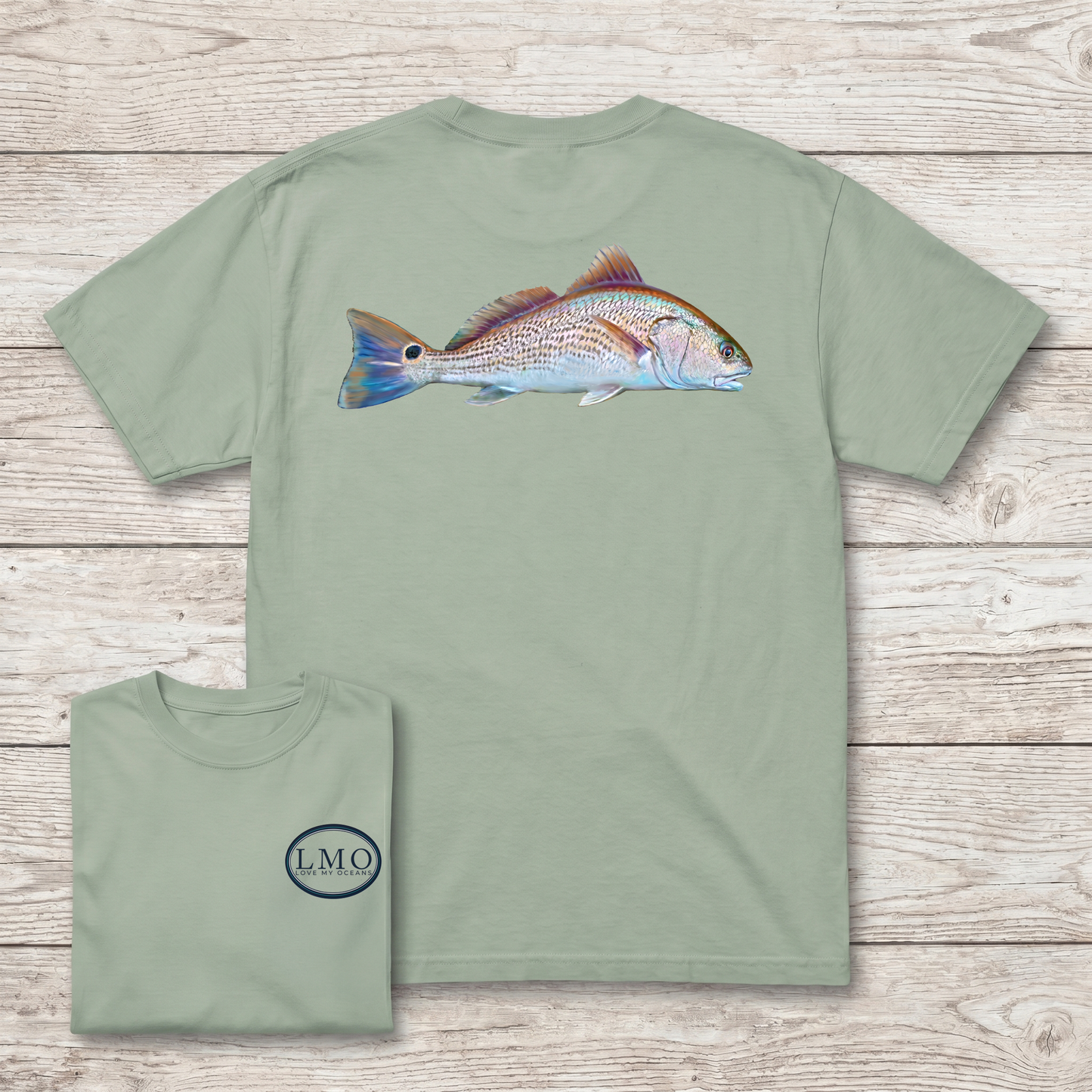 Copper & Chrome Redfish Tee | Inshore Fishing Shirt | Love My Oceans