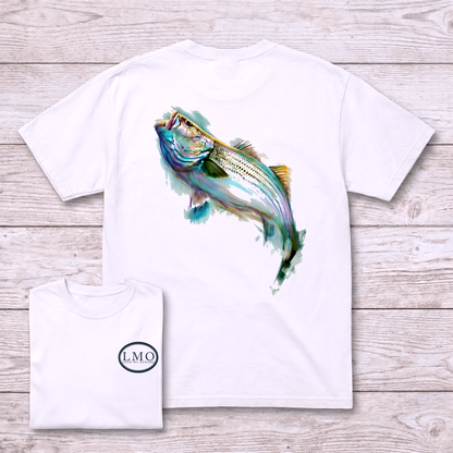 The Blitz Striper Tee | Striped Bass Fishing Shirt | Love My Oceans