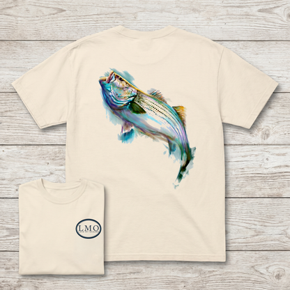 The Blitz Striper Tee | Striped Bass Fishing Shirt | Love My Oceans