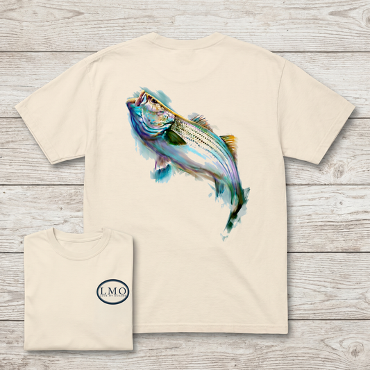 The Blitz Striper Tee | Striped Bass Fishing Shirt | Love My Oceans