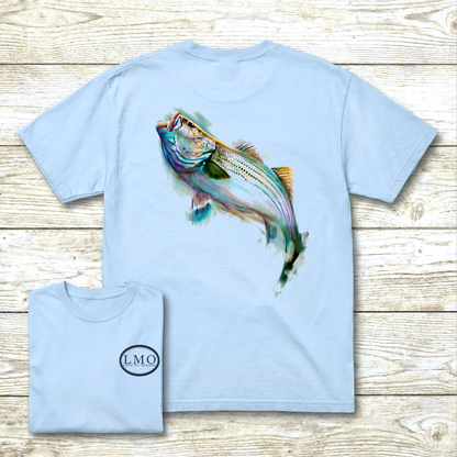 The Blitz Striper Tee | Striped Bass Fishing Shirt | Love My Oceans