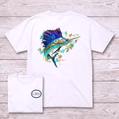 Lit Up | Sailfish Art Tee | Offshore Fishing Shirt | Love My Oceans