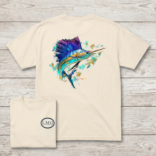 Lit Up | Sailfish Art Tee | Offshore Fishing Shirt | Love My Oceans