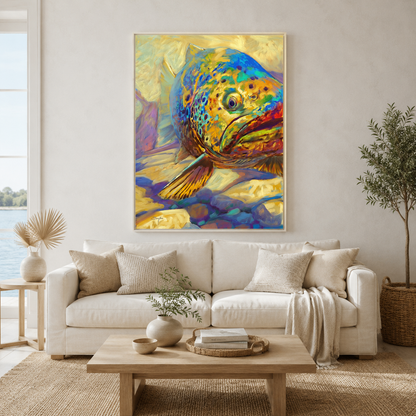 Walter's Pool — Brown Trout Framed Art Print by Mike Savlen