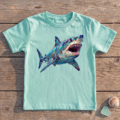 Kids Great White Shark T-Shirt | Original Painted Art