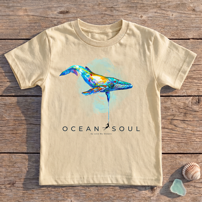 Kids Ocean Soul Whale T-Shirt | Original Painted Art