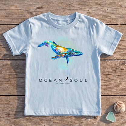 Kids Ocean Soul Whale T-Shirt | Original Painted Art