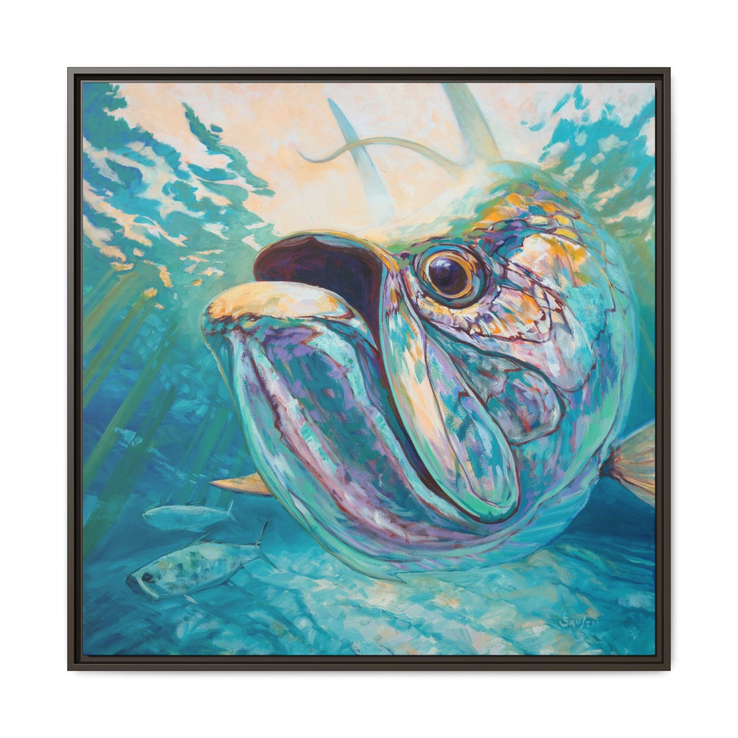 Silver & Sun — Tarpon Framed Canvas Art by Mike Savlen