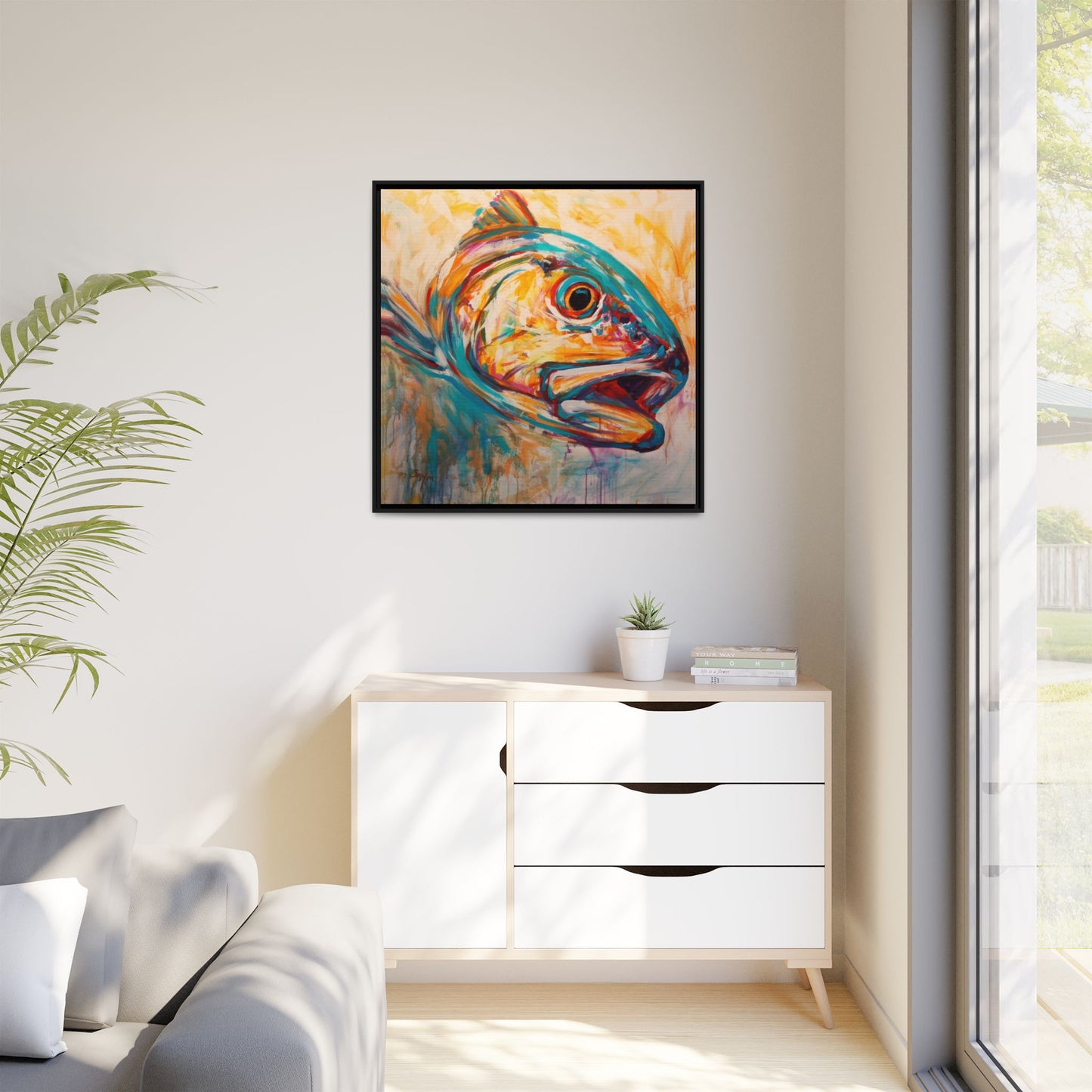 Expressionist Redfish — Contemporary Red Drum Wall Art by Mike Savlen
