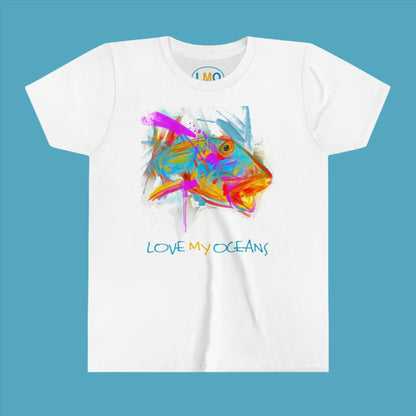 Bonefish art youth tee | Bonefish shirt | Ocean life | colorful fishing shirt - Love My Oceans Kids clothes