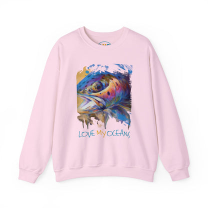 Rainbow Trout Crewneck Sweatshirt - Fishing - Love My Oceans Sweatshirt