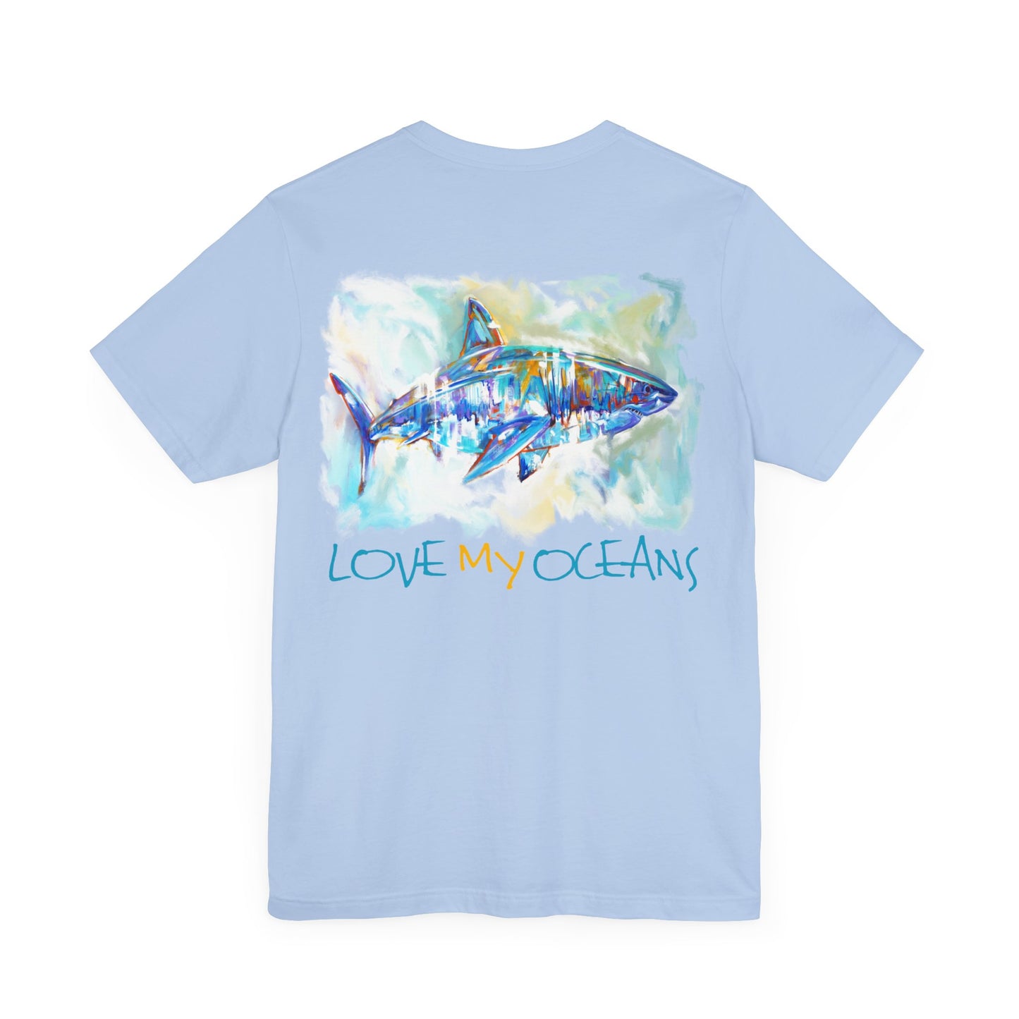 Great White Shark art tee | ocean art | beach shirt | surfing tee - Love My Oceans T-Shirt