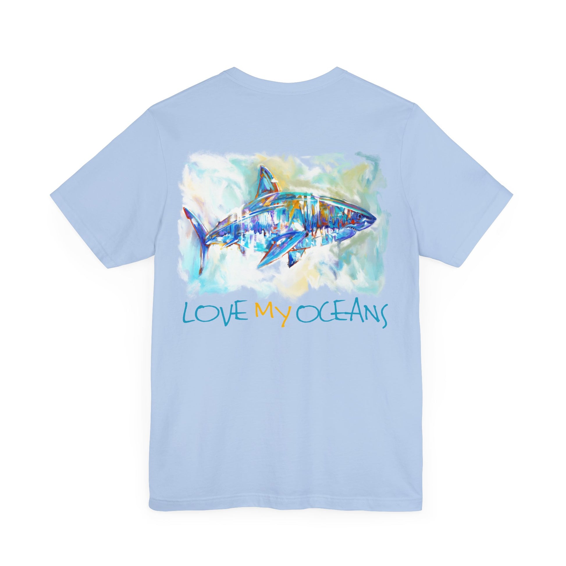 Great White Shark art tee | ocean art | beach shirt | surfing tee - Love My Oceans T-Shirt