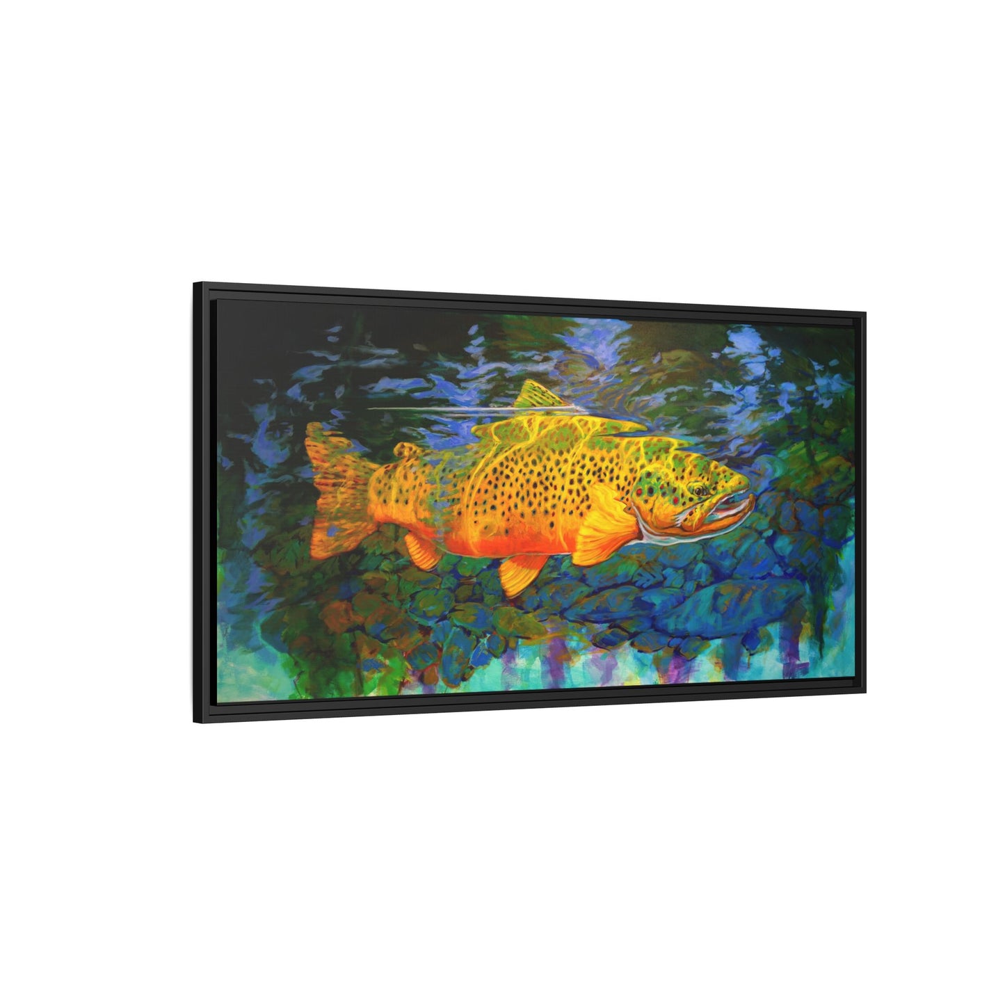 Looking Glass Brown Trout — Framed Canvas Art by Mike Savlen
