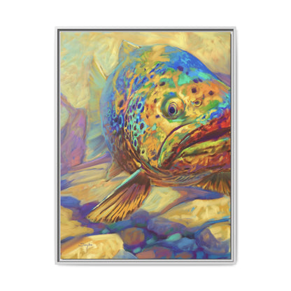 Walter's Pool — Brown Trout Framed Art Print by Mike Savlen