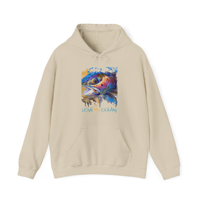 Rainbow Trout | Love My Oceans | Hooded Sweatshirt | Fishing Shirt | Flyfishing art - Love My Oceans Hoodie