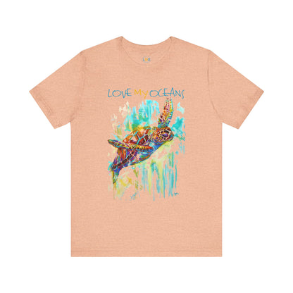 Colorful Sea Turtle - Coastal Wear - Love My Oceans T-Shirt