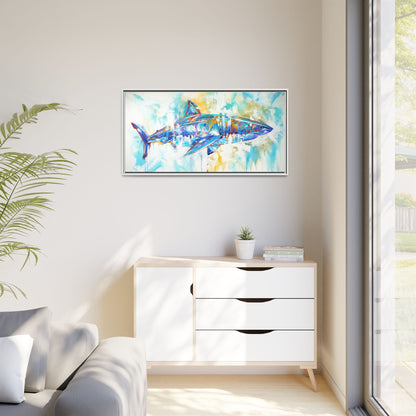 Battle Hardened — Expressionist Great White Shark Art Print by Mike Savlen