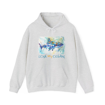 Great White Shark | Love My Oceans | Hooded Sweatshirt | Ocean Life | Hoodie - Love My Oceans Hoodie