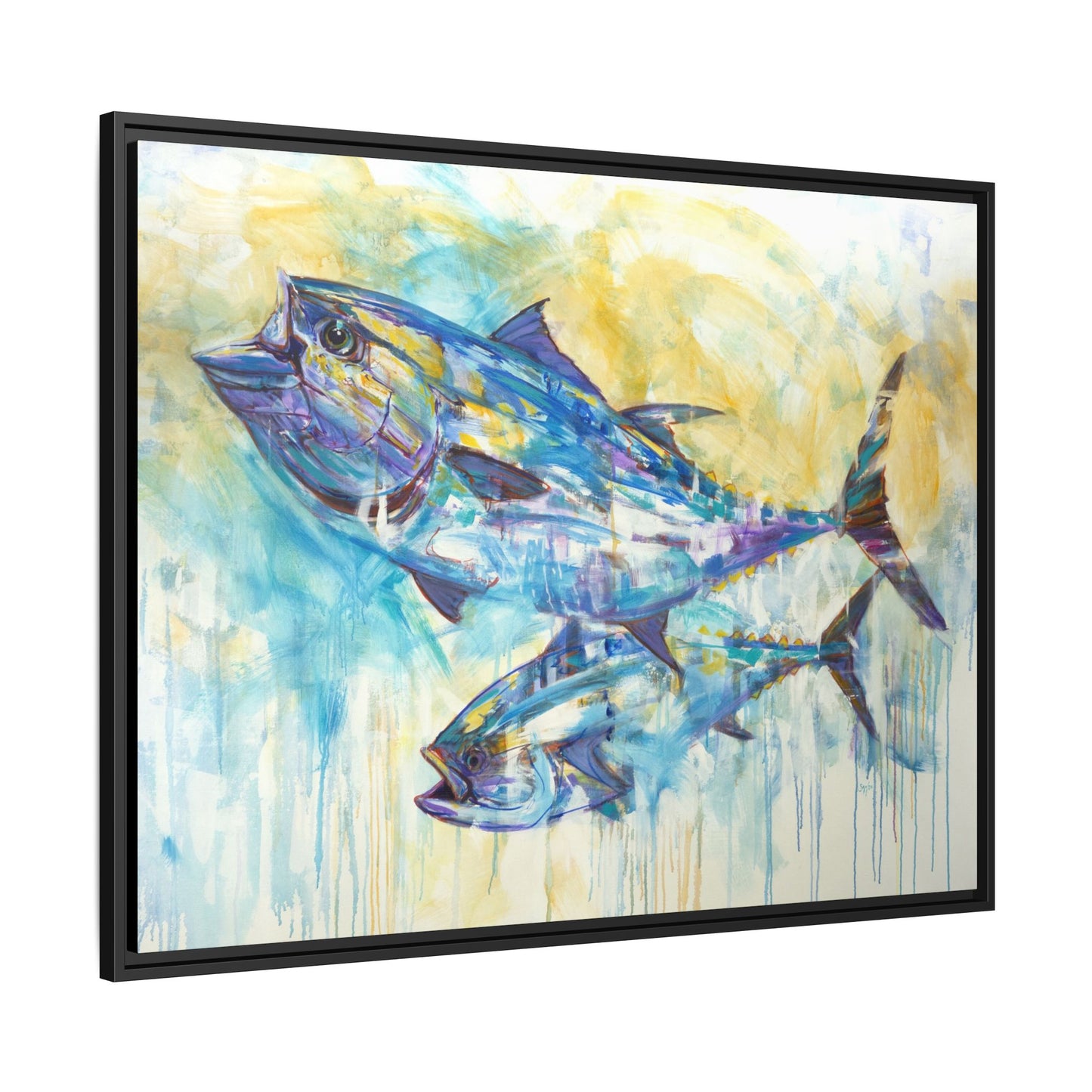 Audentes Fortuna Juvat — Expressionist Bluefin Tuna Framed Art Print by Mike Savlen