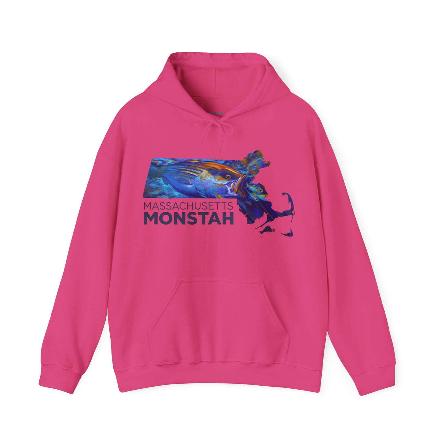 Massachusetts Monstah, Striper, Hooded Sweatshirt - Love My Oceans Hoodie
