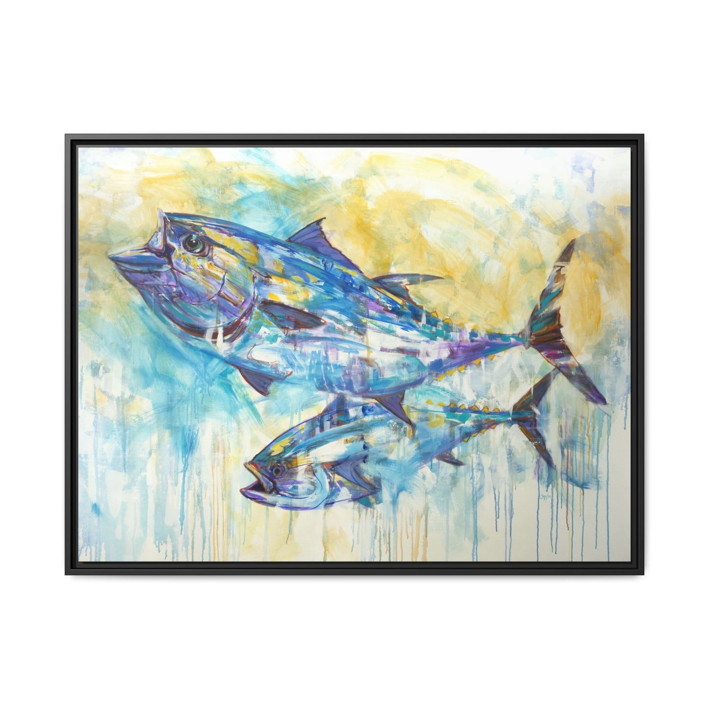 Audentes Fortuna Juvat — Expressionist Bluefin Tuna Framed Art Print by Mike Savlen