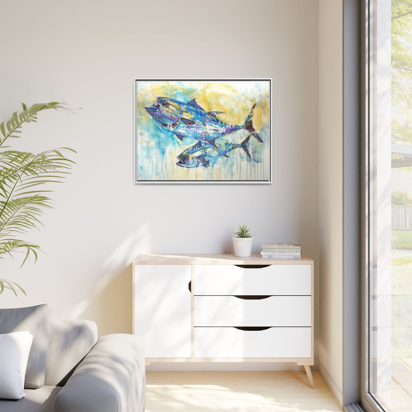 Audentes Fortuna Juvat — Expressionist Bluefin Tuna Framed Art Print by Mike Savlen