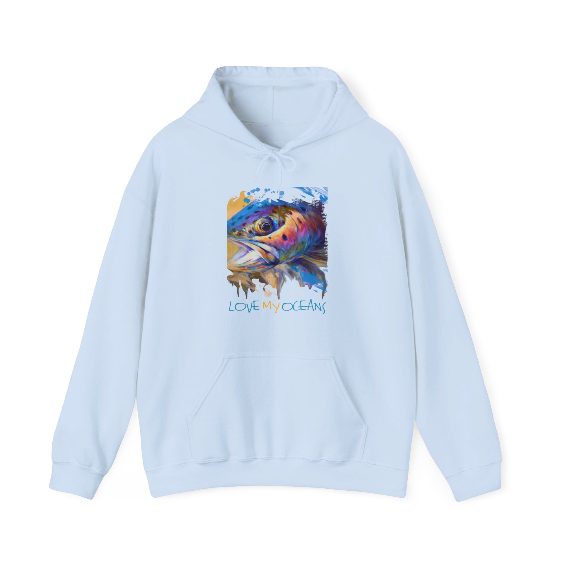 Rainbow Trout | Love My Oceans | Hooded Sweatshirt | Fishing Shirt | Flyfishing art - Love My Oceans Hoodie