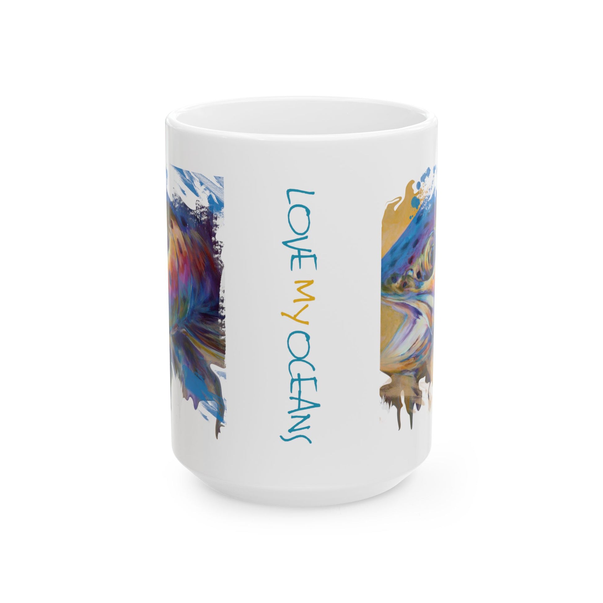 Rainbow Trout art Coffee Mug | fly fishing art Mug | fishing art | trout Mug - Love My Oceans Mug